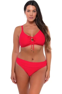 Plus Size|Bra-Sized<Sunsets Geranium Kauai Keyhole Top