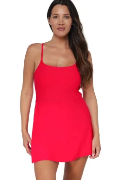 Swim Dress<Sunsets Geranium Naomi Swim Dress One Piece
