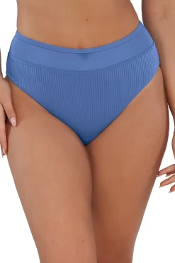 Plus Size|High-Waist<Sunsets Harbor Blue Sandbar Rib Annie High Waist Bottom
