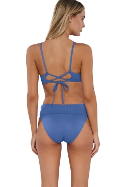 Wire-Free<Sunsets Harbor Blue Sandbar Rib Lyla Bralette Top