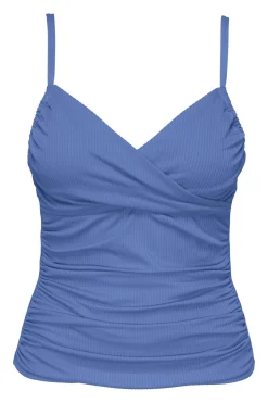 Wire-Free|Tankinis<Sunsets Harbor Blue Sandbar Rib Simone Tankini Top