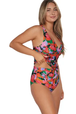 Plus Size|Underwire<Sunsets Hummingbird Cove Elsie Tankini Top