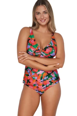 Plus Size|Bra-Sized<Sunsets Hummingbird Cove Forever Tankini Top