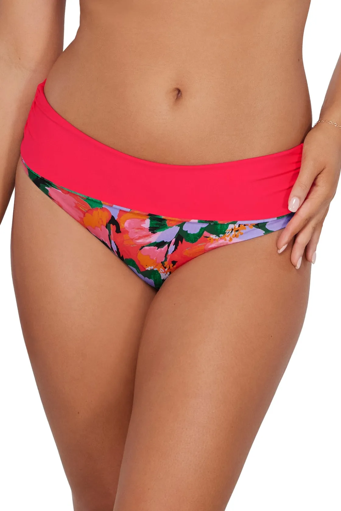 Plus Size|High-Waist<Sunsets Hummingbird Cove Capri High Waist Bottom