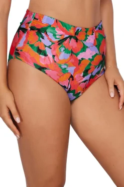 Plus Size|High-Waist<Sunsets Hummingbird Cove Capri High Waist Bottom