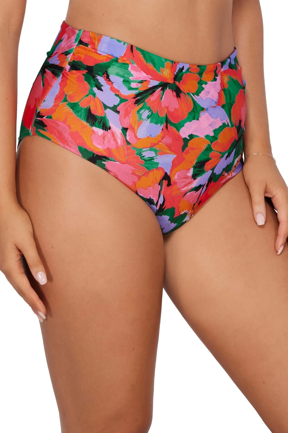 Plus Size|High-Waist<Sunsets Hummingbird Cove Capri High Waist Bottom