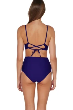 Plus Size|High-Waist<Sunsets Indigo Capri High Waist Bottom