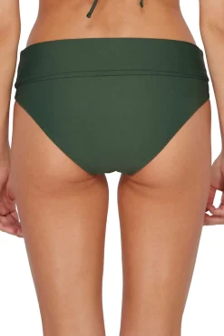 Plus Size|High-Waist<Sunsets Island Green Capri High Waist Bottom