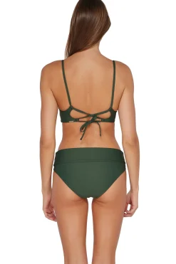 Plus Size|High-Waist<Sunsets Island Green Capri High Waist Bottom