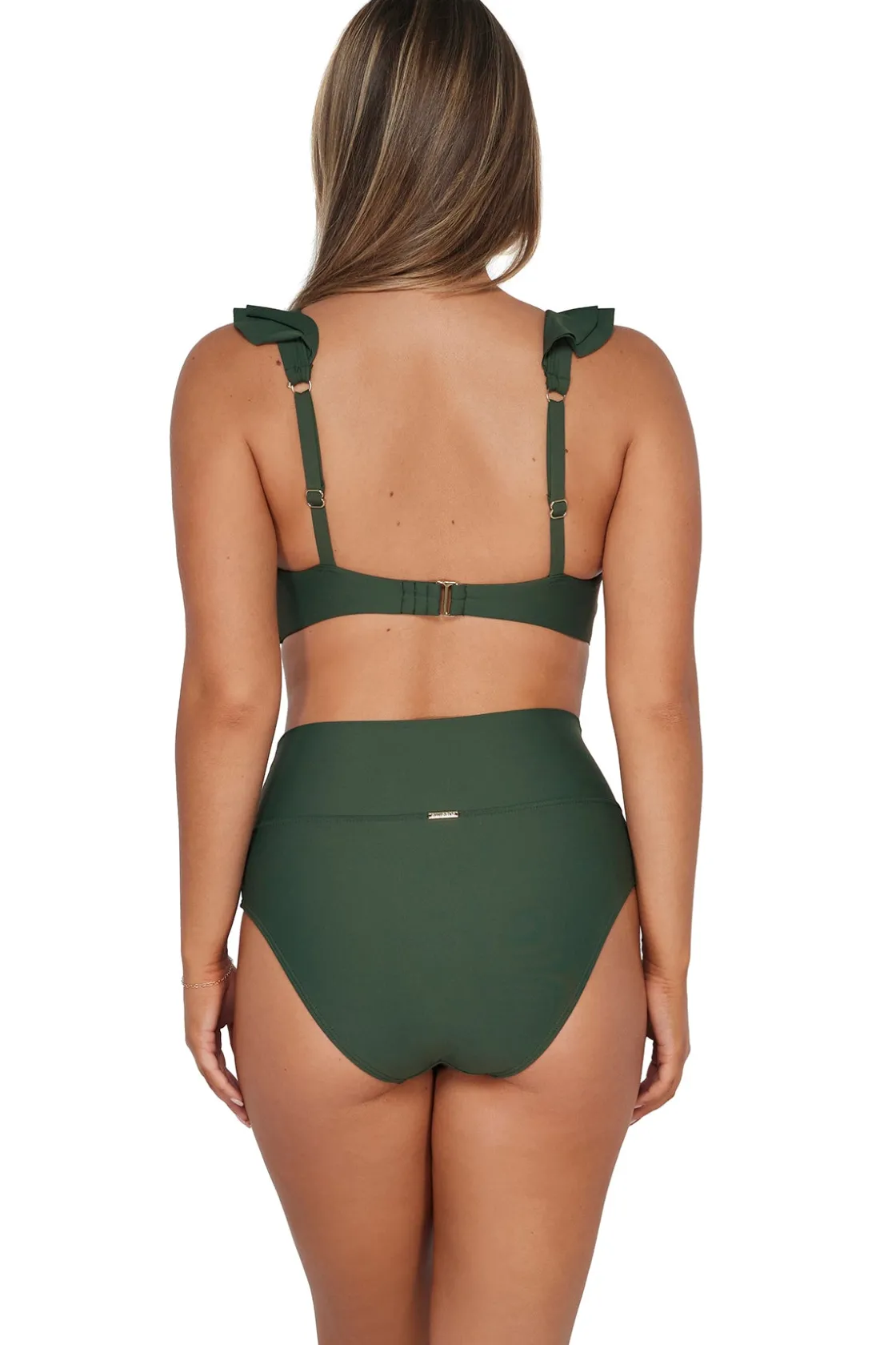 High-Waist|Bikini Bottoms<Sunsets Island Green Hannah High Waist Bottom