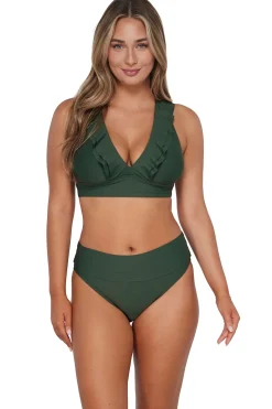 High-Waist|Bikini Bottoms<Sunsets Island Green Hannah High Waist Bottom