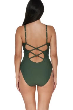 Classic<Sunsets Island Green Veronica One Piece