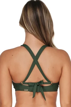 Plus Size|Underwire<Sunsets Island Green Vienna V-Wire Top
