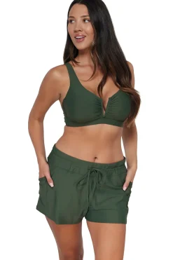 Plus Size|Underwire<Sunsets Island Green Vienna V-Wire Top