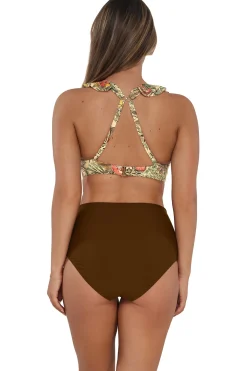 Plus Size|High-Waist<Sunsets Island Spice Capri High Waist Bottom