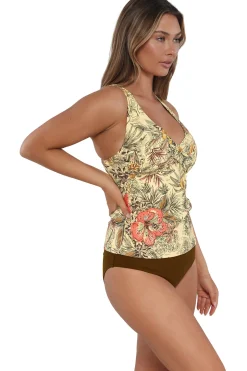Plus Size|Underwire<Sunsets Island Spice Elsie Tankini Top