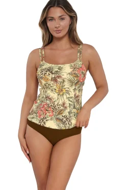 Plus Size|Underwire<Sunsets Island Spice Taylor Tankini Top