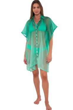 Cover-Ups<Sunsets Mint Shore Thing Tunic