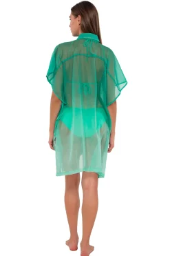 Cover-Ups<Sunsets Mint Shore Thing Tunic