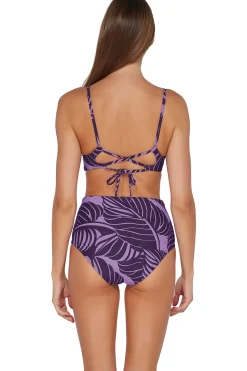 Plus Size|High-Waist<Sunsets Mystic Palms Capri High Waist Bottom