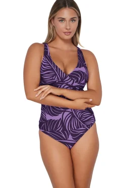 Plus Size|Underwire<Sunsets Mystic Palms Elsie Tankini Top