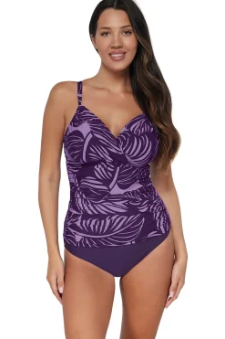 Plus Size|Underwire<Sunsets Mystic Palms Serena Tankini Top