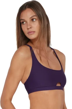Wire-Free|Bikini Tops<Sunsets Paradise Plum Brandi Bralette Top