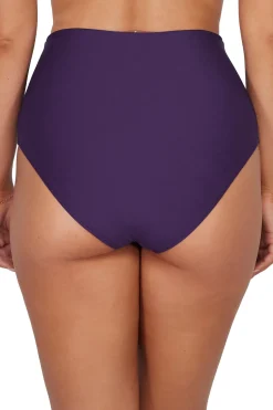 Plus Size|High-Waist<Sunsets Paradise Plum Capri High Waist Bottom