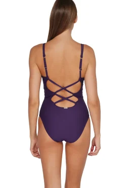 Classic<Sunsets Paradise Plum Veronica One Piece