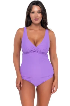 Plus Size|Underwire<Sunsets Passion Flower Elsie Tankini Top