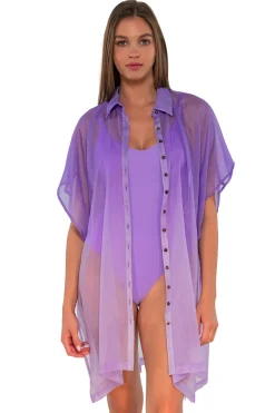 Cover-Ups<Sunsets Passion Flower Shore Thing Tunic