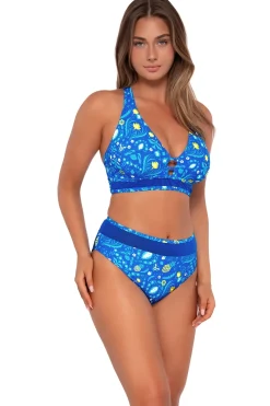 Plus Size|High-Waist<Sunsets Pineapple Grove Annie High Waist Bottom