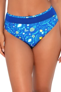 Plus Size|High-Waist<Sunsets Pineapple Grove Annie High Waist Bottom