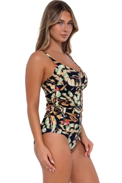 Plus Size|Underwire<Sunsets Retro Retreat Zuri V-Wire Tankini Top