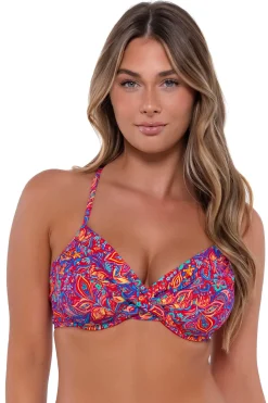 Plus Size|Underwire<Sunsets Rue Paisley Crossroads Underwire Top