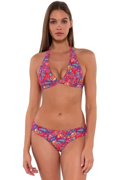 Wire-Free|Bikini Tops<Sunsets Rue Paisley Faith Halter Top