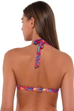 Wire-Free|Bikini Tops<Sunsets Rue Paisley Faith Halter Top
