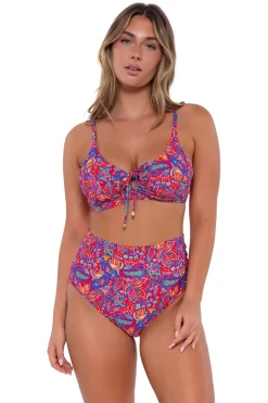 Plus Size|High-Waist<Sunsets Rue Paisley Hannah High Waist Bottom