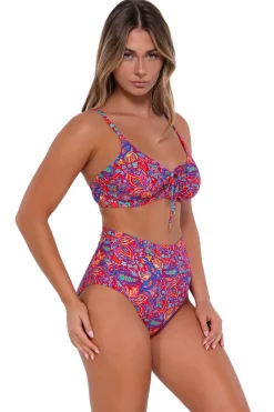 Plus Size|High-Waist<Sunsets Rue Paisley Hannah High Waist Bottom
