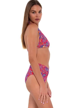 Plus Size|Bikini Bottoms<Sunsets Rue Paisley Summer Lovin' V-Front Bottom