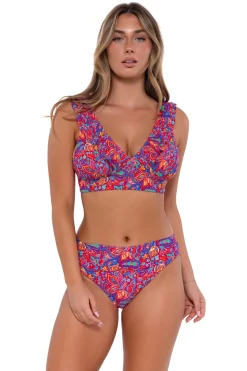 Plus Size|Wire-Free<Sunsets Rue Paisley Willa Wireless Top