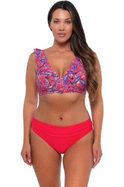 Plus Size|Wire-Free<Sunsets Rue Paisley Willa Wireless Top