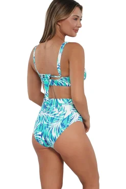 Plus Size|High-Waist<Sunsets Sea Breeze Sandbar Rib Hannah High Waist Bottom