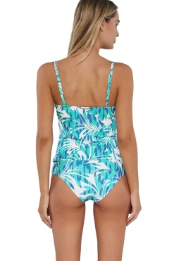 Wire-Free|Tankinis<Sunsets Sea Breeze Sandbar Rib Simone Tankini Top