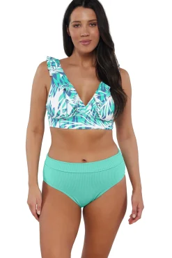 Plus Size|Wire-Free<Sunsets Sea Breeze Sandbar Rib Willa Wireless Top