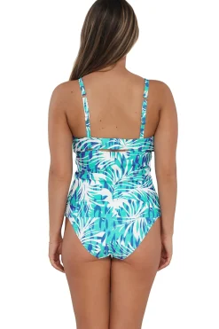 Plus Size|Underwire<Sunsets Sea Breeze Sandbar Rib Zuri V-Wire Tankini Top