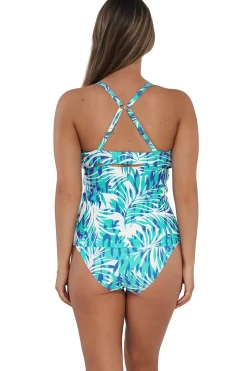 Plus Size|Underwire<Sunsets Sea Breeze Sandbar Rib Zuri V-Wire Tankini Top