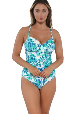Plus Size|Underwire<Sunsets Sea Breeze Sandbar Rib Serena Tankini Top