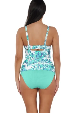 Plus Size|Underwire<Sunsets Sea Breeze Sandbar Rib Serena Tankini Top