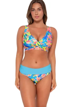 High-Waist|Bikini Bottoms<Sunsets Shoreline Petals Capri High Waist Bottom